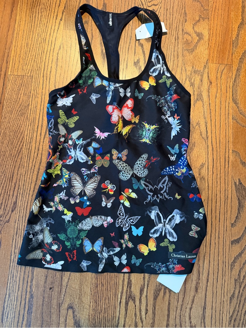 NWT Ultracor Christian Lacroix Black Butterfly Tank Top